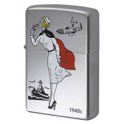 絶版/ヴィンテージ Zippo ジッポー 中古 2008年製造 Windy Girl 1940s 24386  [N]未使用・新品