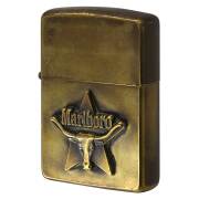 絶版/ヴィンテージ Zippo ジッポー 中古 1993年製造 Mariboro マルボロ タバコ ロングホーン メタル  [C]使用感あり傷汚れあり