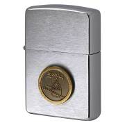 絶版/ヴィンテージ Zippo ジッポー 中古 1995年製造 25th Anniversary ピンズ 25周年記念ピンバッチメタル貼り  [S]ほぼ新品同様