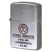 絶版/ヴィンテージ Zippo ジッポー 中古 1954年製造 Steel Service スチールサービス ボトムフルスタンプ スチール製  [B]使用感ありやや傷汚れあり
