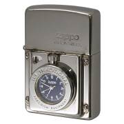 絶版/ヴィンテージ Zippo ジッポー 中古 2004年製造 TIME LITE タイムライト 時計付き ブルー  [B]使用感ありやや傷汚れあり