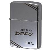 絶版/ヴィンテージ Zippo ジッポー 中古 1986年製造 ZIPPO WIND-PROOF イタリック ダイアゴナルライン クローム 鏡面  [B]使用感ありやや傷汚れあり