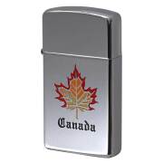絶版/ヴィンテージ Zippo ジッポー 中古 2002年製造 カナダ メープルリーフ Canada Maple Leaf スリム  [B]使用感ありやや傷汚れあり