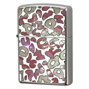 Zippo ジッポー レオパード シェル 貝 インレイ 象嵌 SAFARI ピンク SFR-LB メール便可