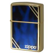 Zippo ジッポー Marvel マーブル ブルー ジッポロゴ ダイヤゴナルライン ゴールドタンク ZGD-MBL