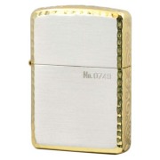 Zippo ジッポー アーマー 162 3面彫刻 コーナーリューター加工 金銀コンビメッキ シリアル番号 SG