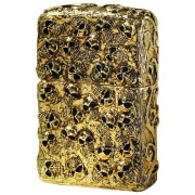 Zippo ジッポー スカル ドクロ 骸骨 スカルジャケット 金イブシ Skull Jacket GI