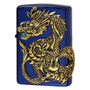 Zippo ジッポー 限定100個 ドラゴンメタル ターコイズ 龍 天然石 ブルー DRAGON METAL Turquoise シリアル番号 ブルー