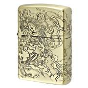 Zippo ジッポー 風神雷神 縁起物 4面連続デザイン ブラス古美 BS