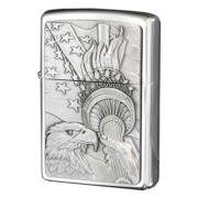 Zippo ジッポー イーグル アメリカ国旗 自由 愛国 Sometihing Patriotic ブラッシュドクローム 20895 メール便可
