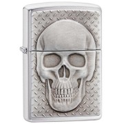 Zippo ジッポー スカル ドクロ 骸骨 Skull with Brain Surprise エンブレム貼り ブラッシュドクローム 29818