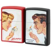 Zippo ジッポー ペア ビンテージデザイン オールドポスター ペアセット 46295