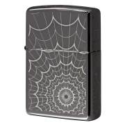 Zippo ジッポー 蜘蛛の巣 5面連続加工 Web All Over ブラックアイス 鏡面 ポリッシュ PVD加工 28527 メール便可