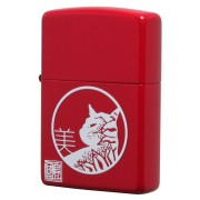 Zippo ジッポー 墨絵 画家 作家 本多豊國 睡りねこレッド 塗装 70239