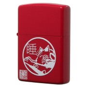 Zippo ジッポー 墨絵 画家 作家 本多豊國 睡りねこレッド 塗装 70241