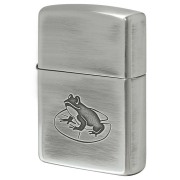 Zippo ジッポー カエル いきものモチーフ 動物 銀メッキいぶし 80050 メール便可
