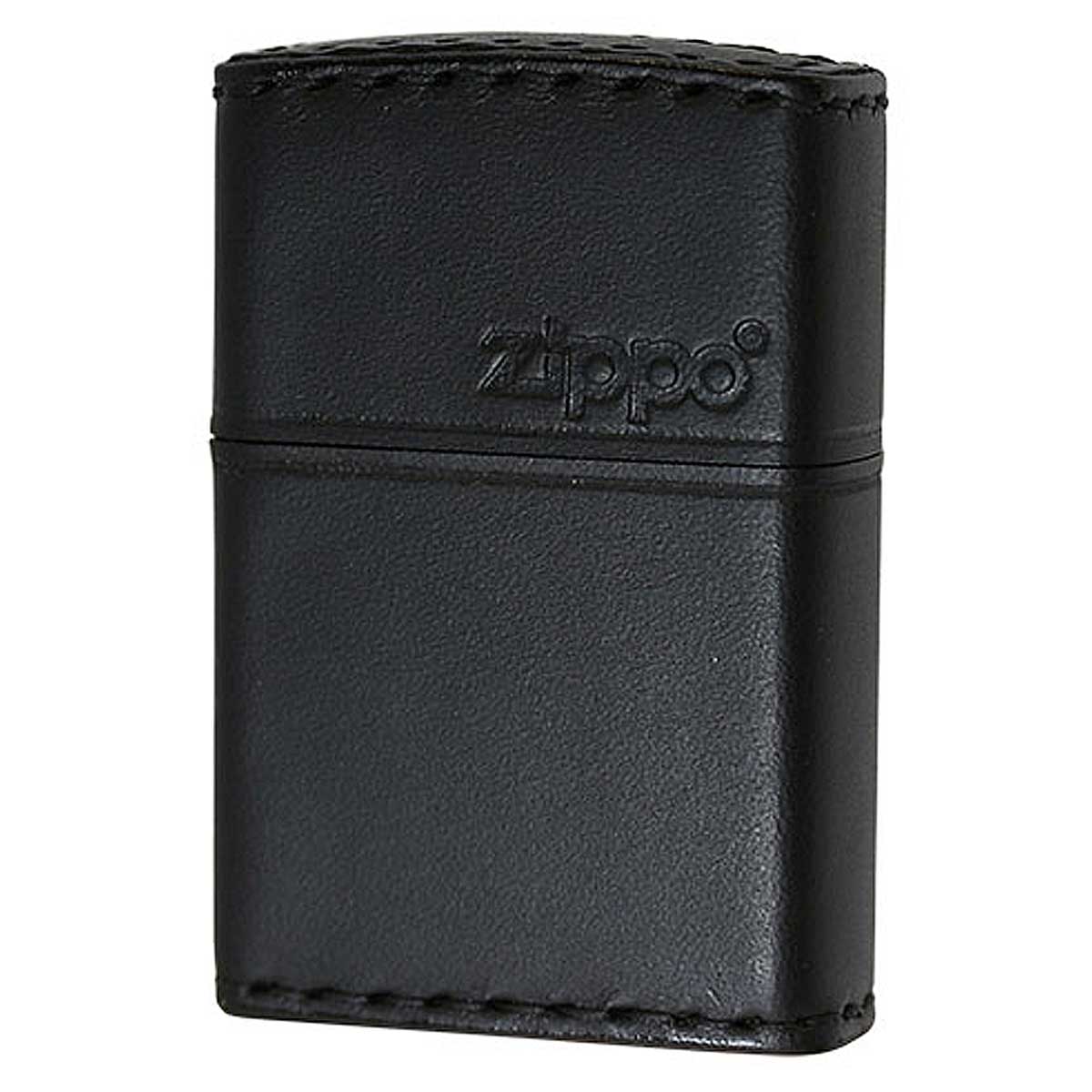 Zippo ジッポー 革巻き 牛革 レザー ジッポ ロゴ ブラック ハンドメイド 手縫い REAL LEATHER ZIPPO LOGO B-5