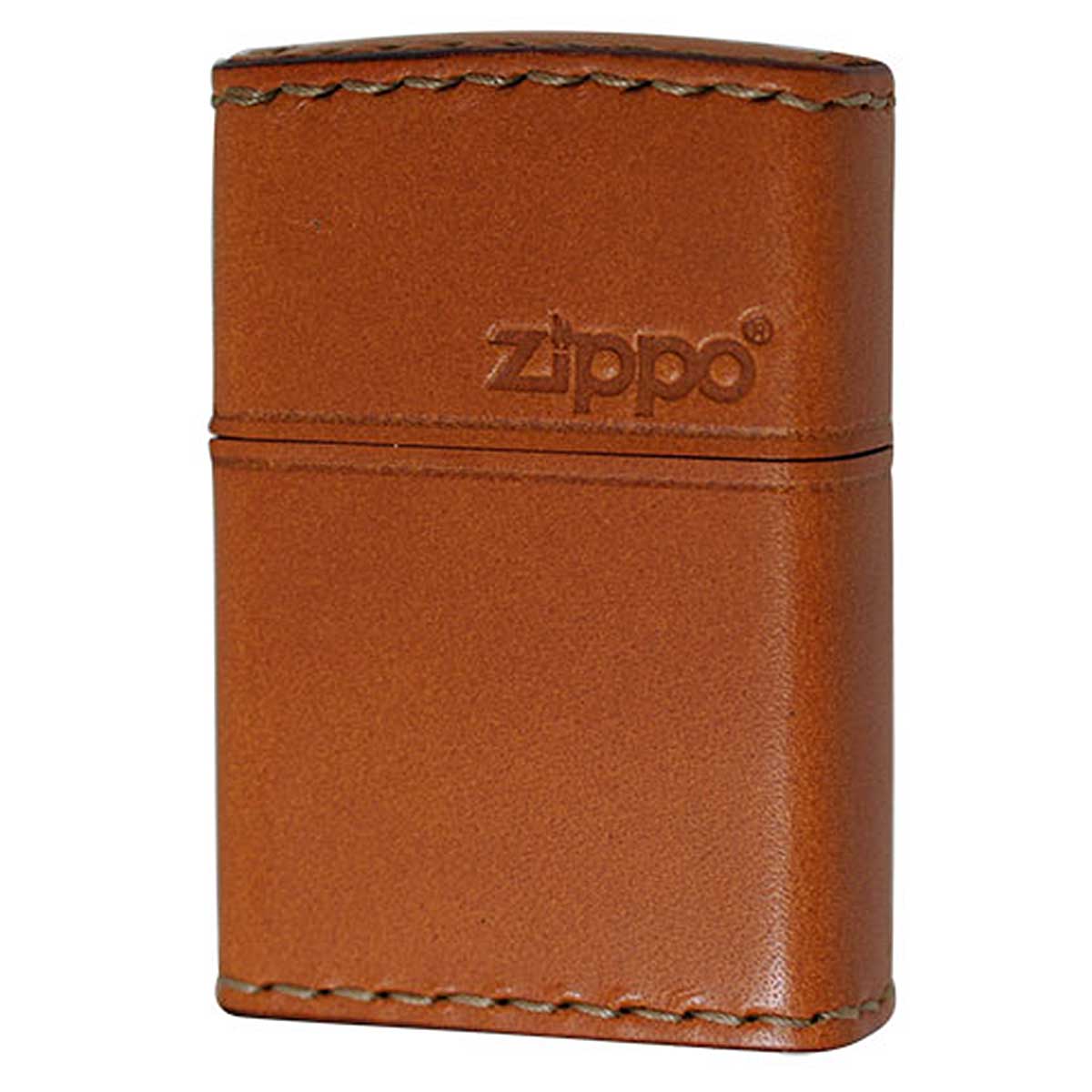 Zippo ジッポー 革巻き 牛革 レザー ジッポ ロゴ キャメル ハンドメイド 手縫い REAL LEATHER ZIPPO LOGO LB-5