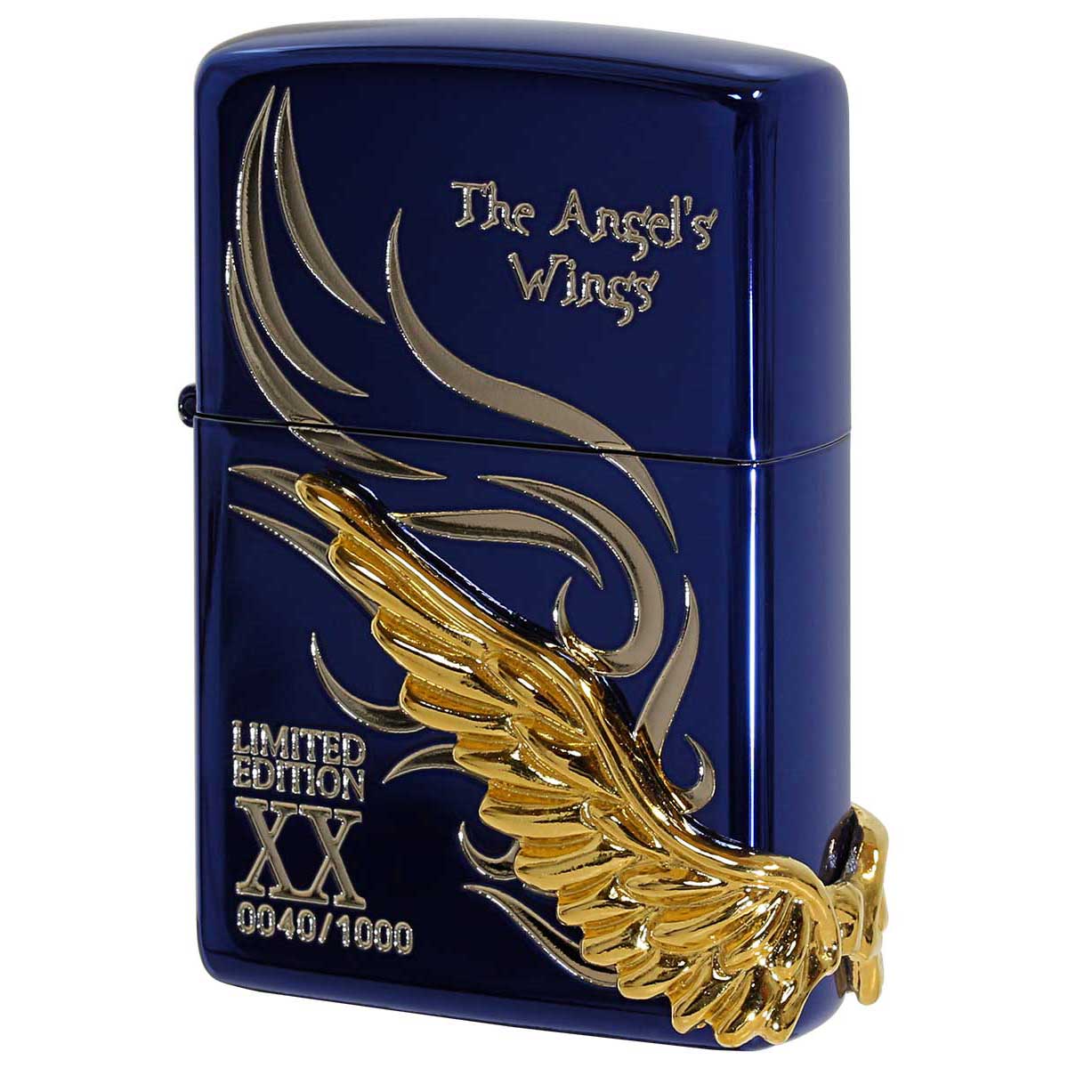 Zippo ジッポー 限定1,000個 ANGEL'S WINGS エンジェルウイングス イオンブルー PAW-120BLS メール便可