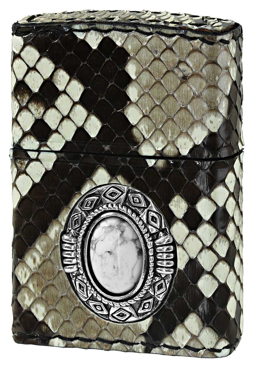 Zippo ジッポー 限定50個生産 Animal Skin Leather 本革パイソンレザー Howlite ハウライト