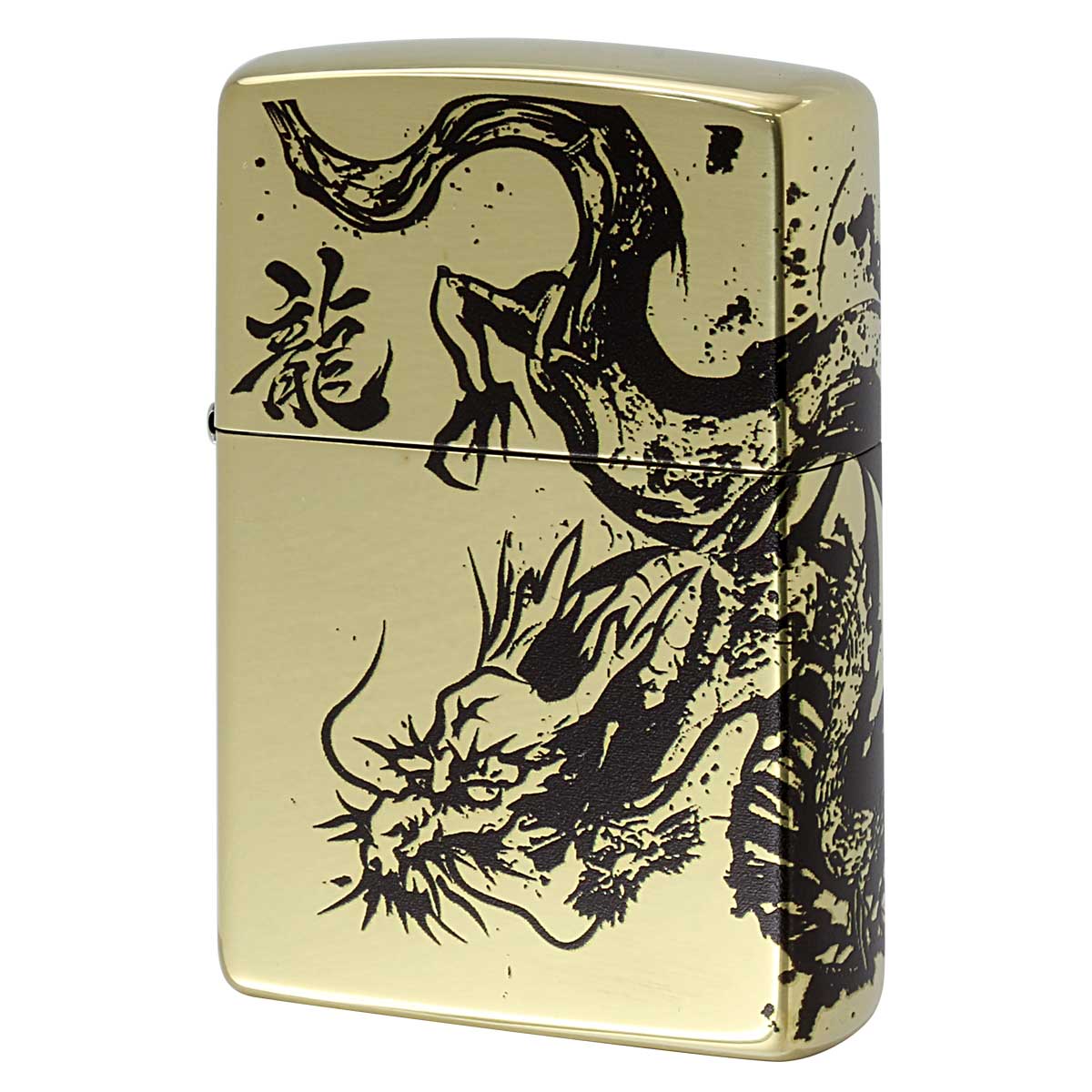 Zippo ジッポー ドラゴン 龍虎 墨絵繋ぎ絵 ブラス 龍BI