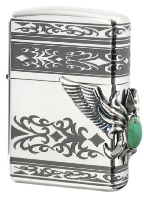 Zippo ジッポー アーマーストーンウィングメタル ターコイズ
