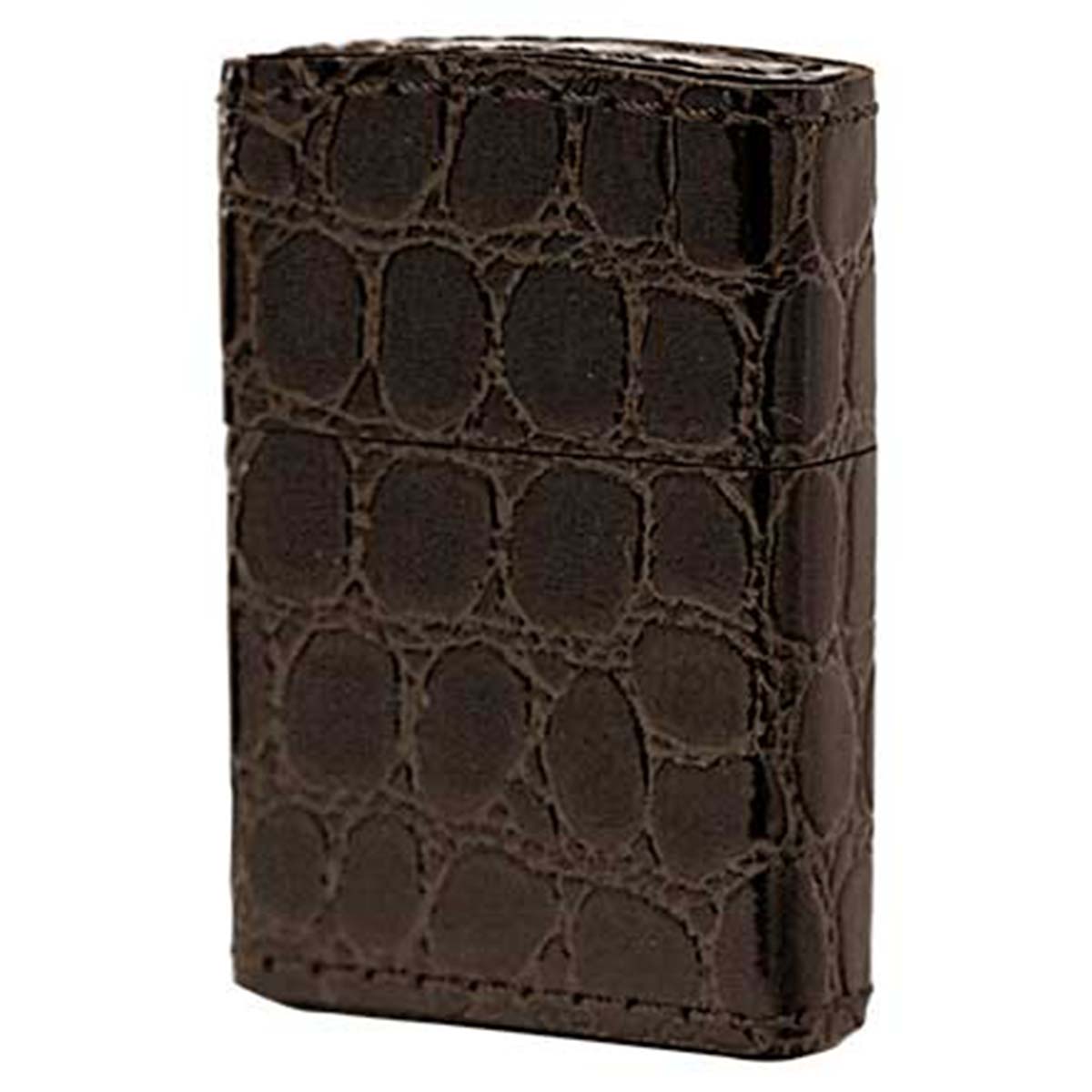 Zippo ジッポー 革巻き 本革 クロコダイル ワニ 茶 ブラウン