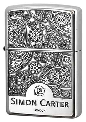 Zippo ジッポー サイモンカーター ペイズリーフレーム シルバーいぶし Simon Carter LONDON SCP-018 メール便可