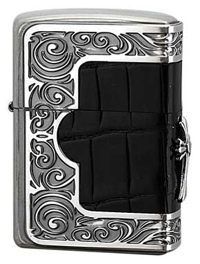 Zippo ジッポー フレーム クロコダイル メタル クロス