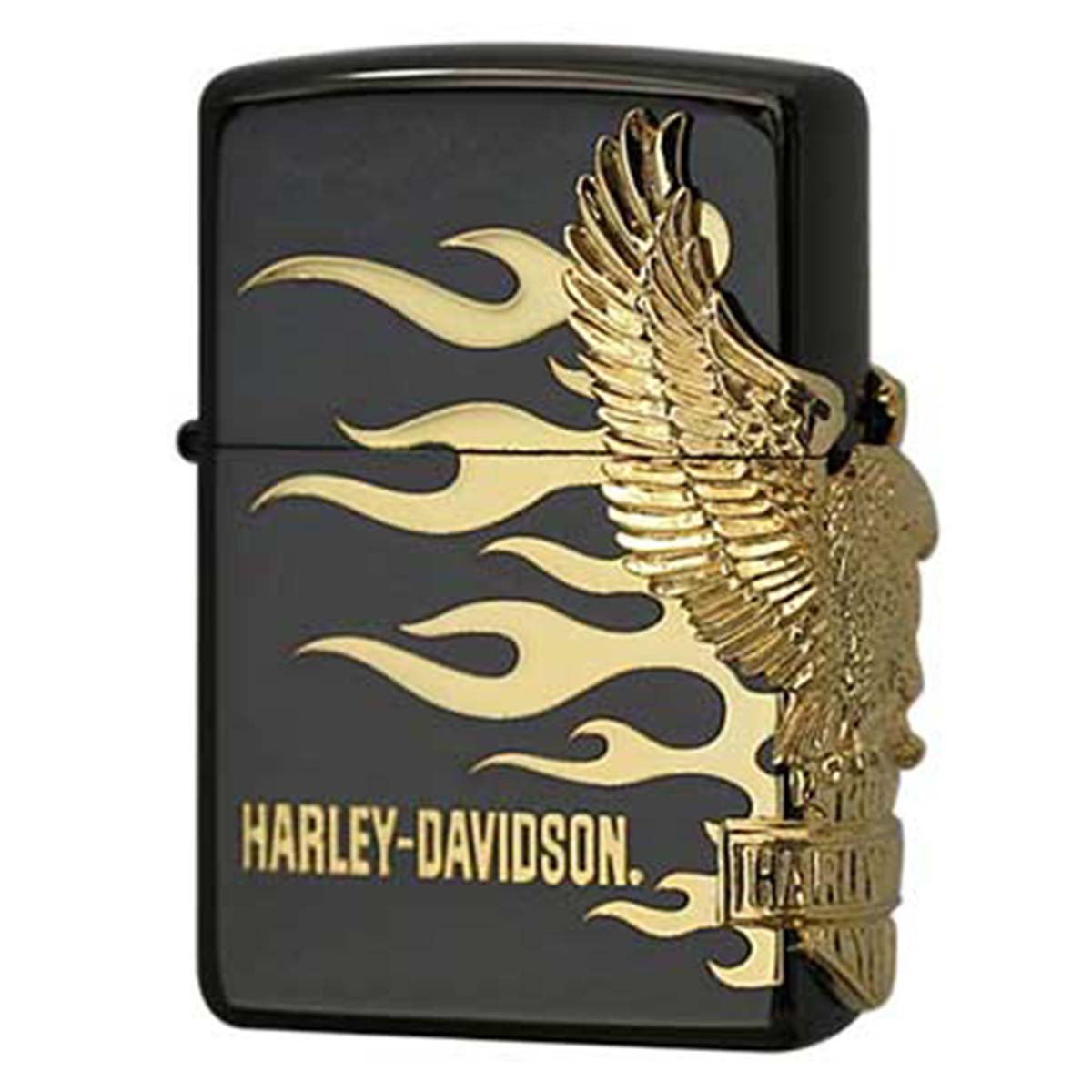 Zippo ジッポー ハーレーダビッドソン 日本限定モデル バイク 二輪 モーターサイクル  Harley Davidson ブラックイオンコーティング サイドメタル オフィシャルライセンス品 HDP-01