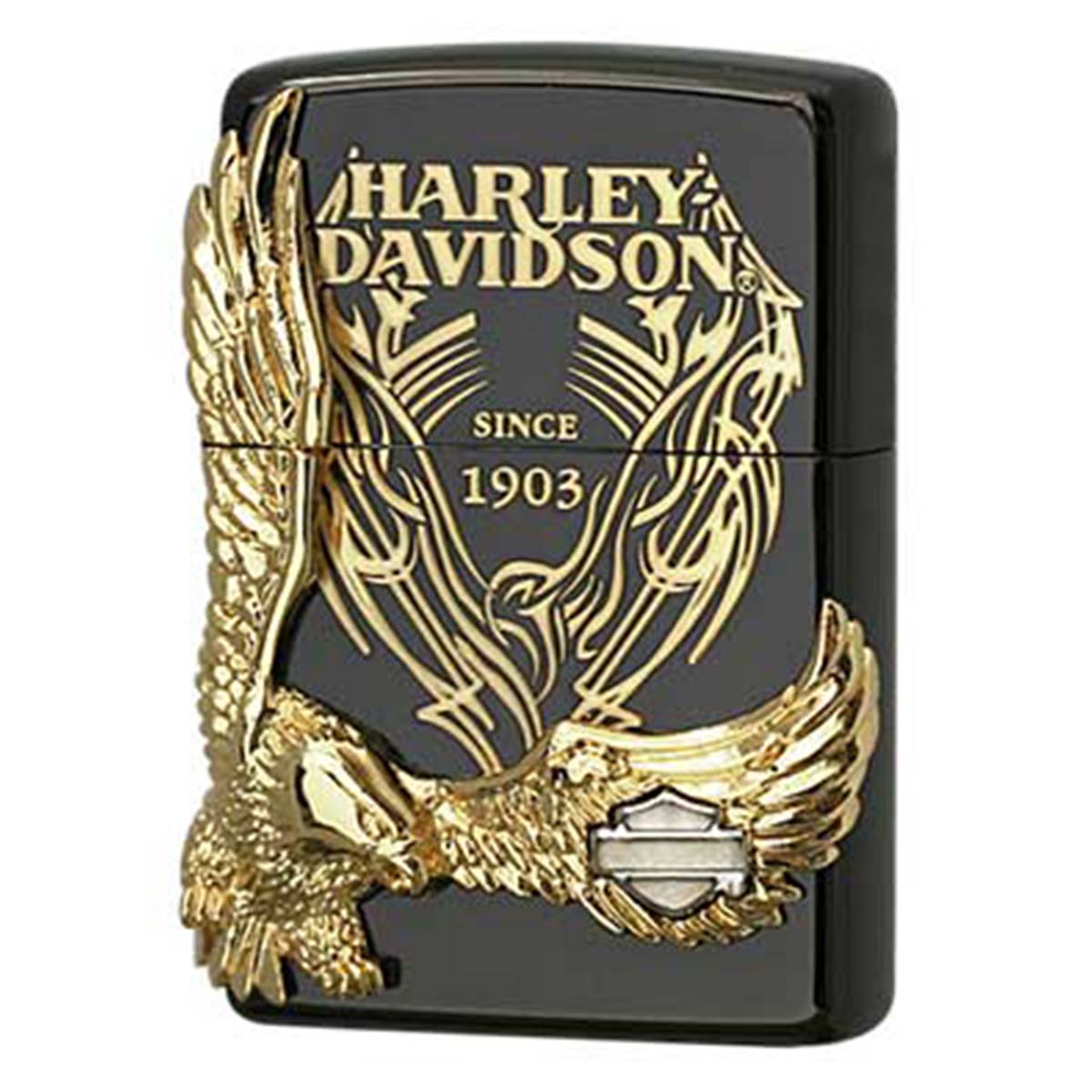Zippo ジッポー ハーレーダビッドソン 日本限定モデル バイク 二輪 モーターサイクル  Harley Davidson ブラックイオンコーティング メタル オフィシャルライセンス品 HDP-15