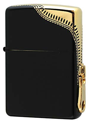 Zippo ジッポー SIDE ZIPPER ZIPPO ブラック＆ゴールド