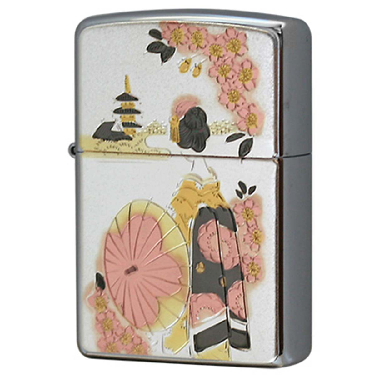Zippo ジッポー 電鋳板 プレート貼り 和柄 伝統工芸 舞妓 メール便可
