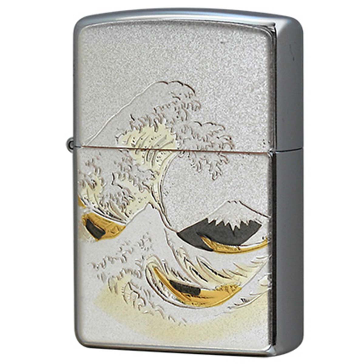Zippo ジッポー 電鋳板 プレート貼り 和柄 伝統工芸 波富士 メール便可