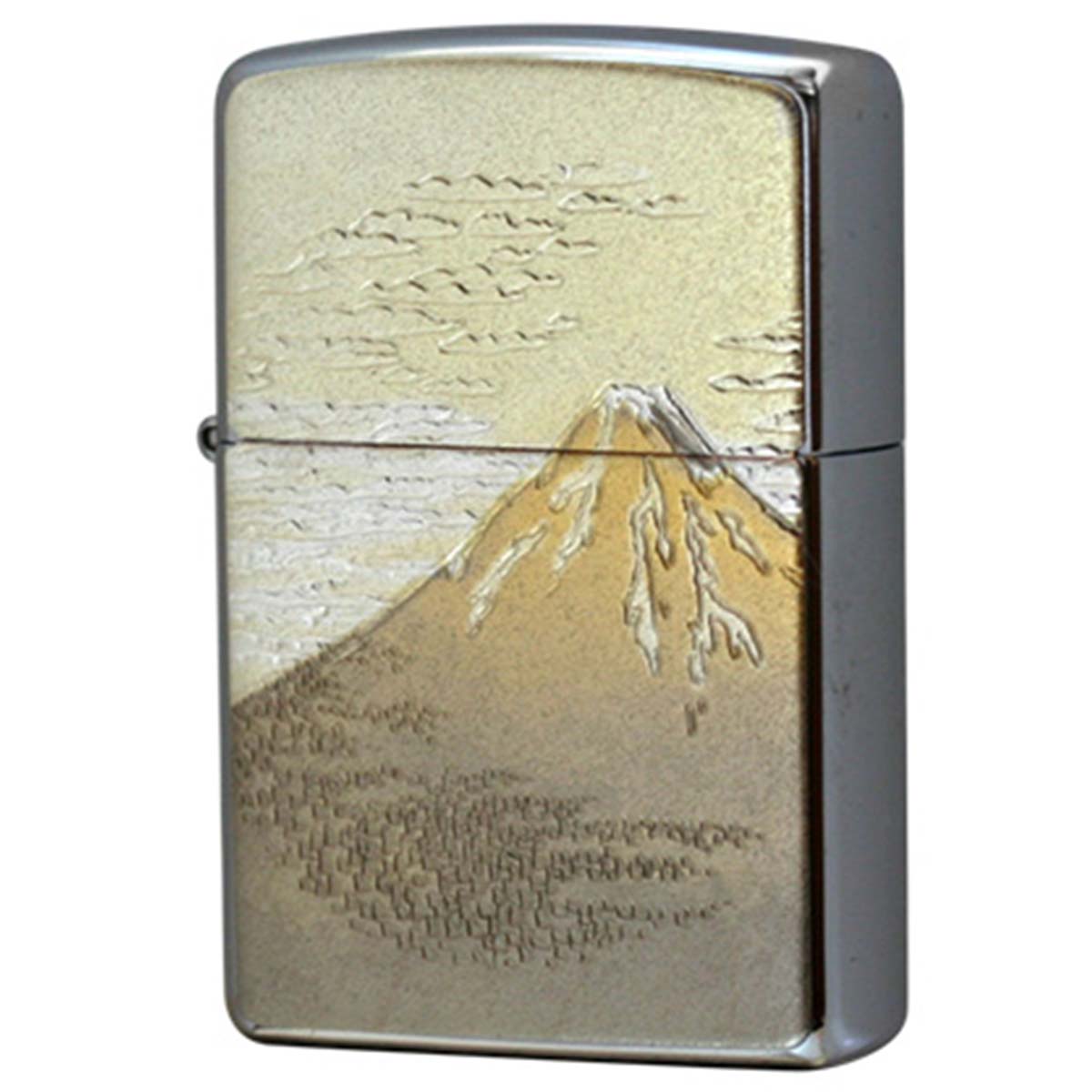 Zippo ジッポー 電鋳板 プレート貼り 和柄 伝統工芸 富士 メール便可