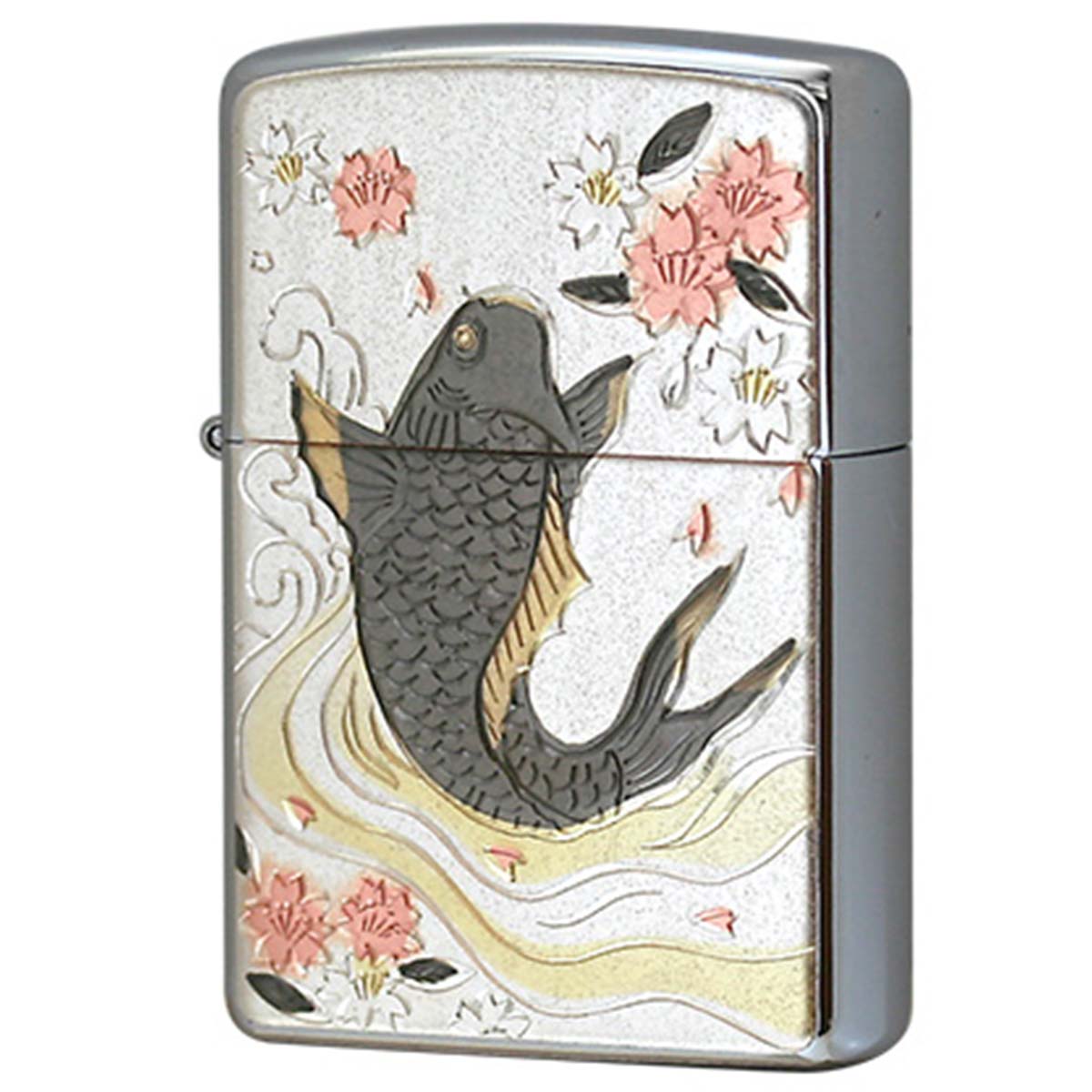 Zippo ジッポー 電鋳板 プレート貼り 和柄 伝統工芸 鯉 メール便可