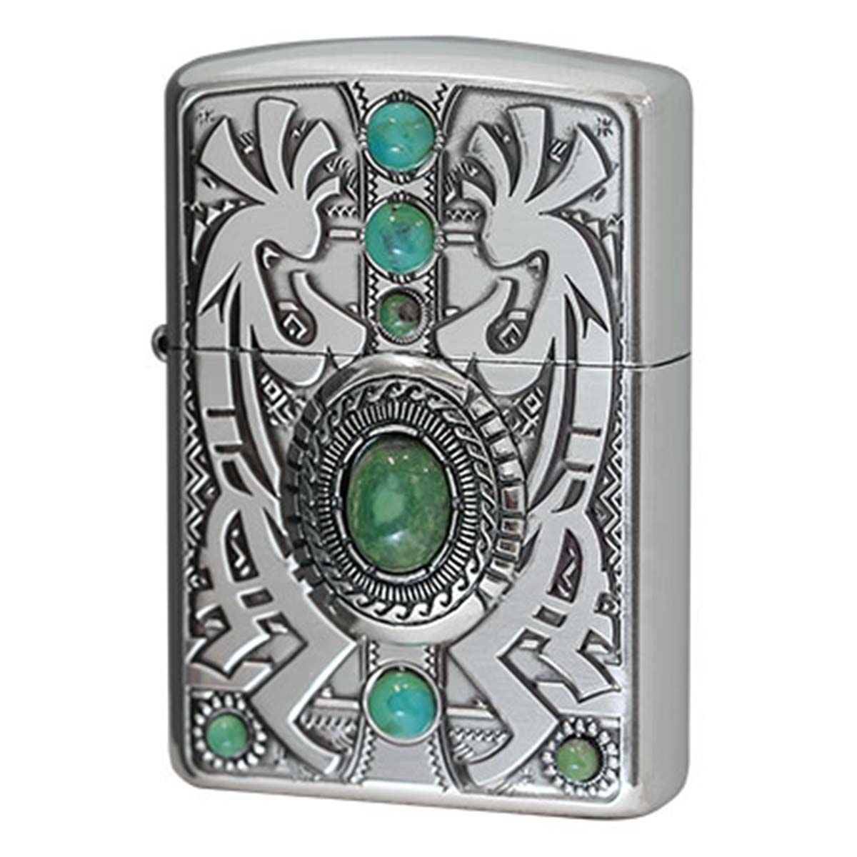 Zippo ジッポー アーマー ネイティブアメリカン ココペリ ターコイズ 天然石 インディアン スピリット 両面加工 ARMOR INDIAN SPIRIT ココペリ