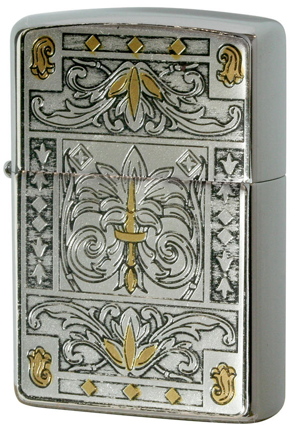 Zippo ジッポー 電鋳板 百合 メール便可