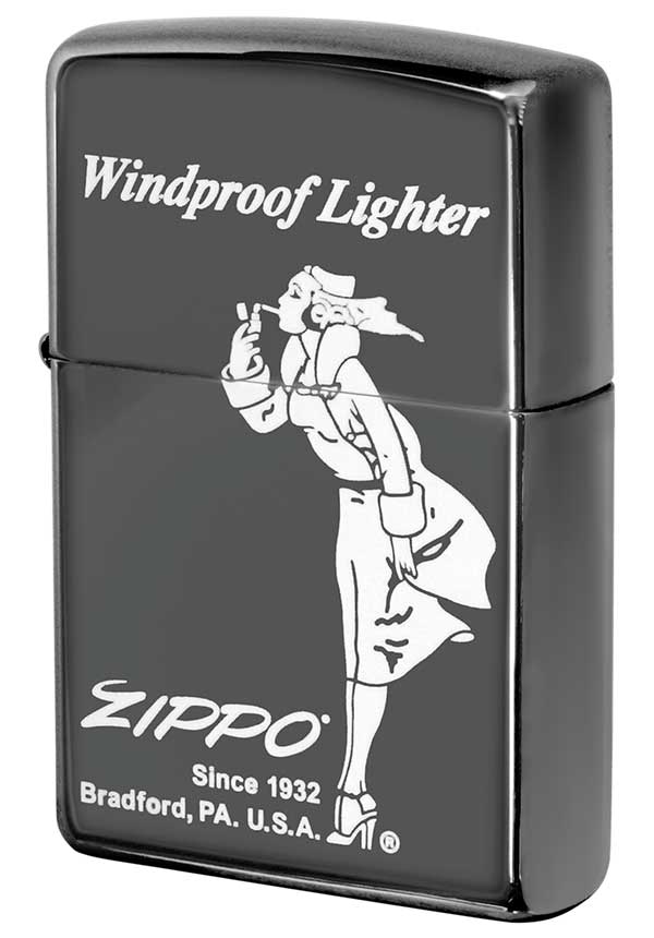 Zippo ジッポー Processing in USA Black Ice ブラックアイス Windy ウィンディ2