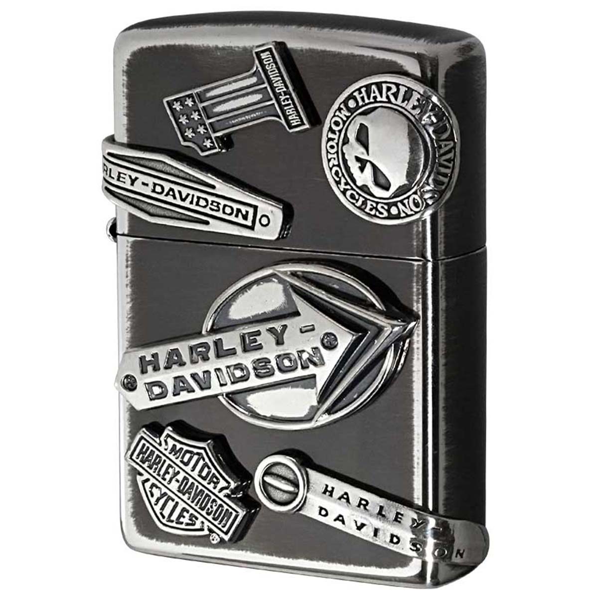 Zippo ジッポー ハーレーダビッドソン 日本限定モデル バイク 二輪 モーターサイクル  Harley Davidson ユーズドシルバーいぶし メイクメタル オフィシャルライセンス品 HDP-63