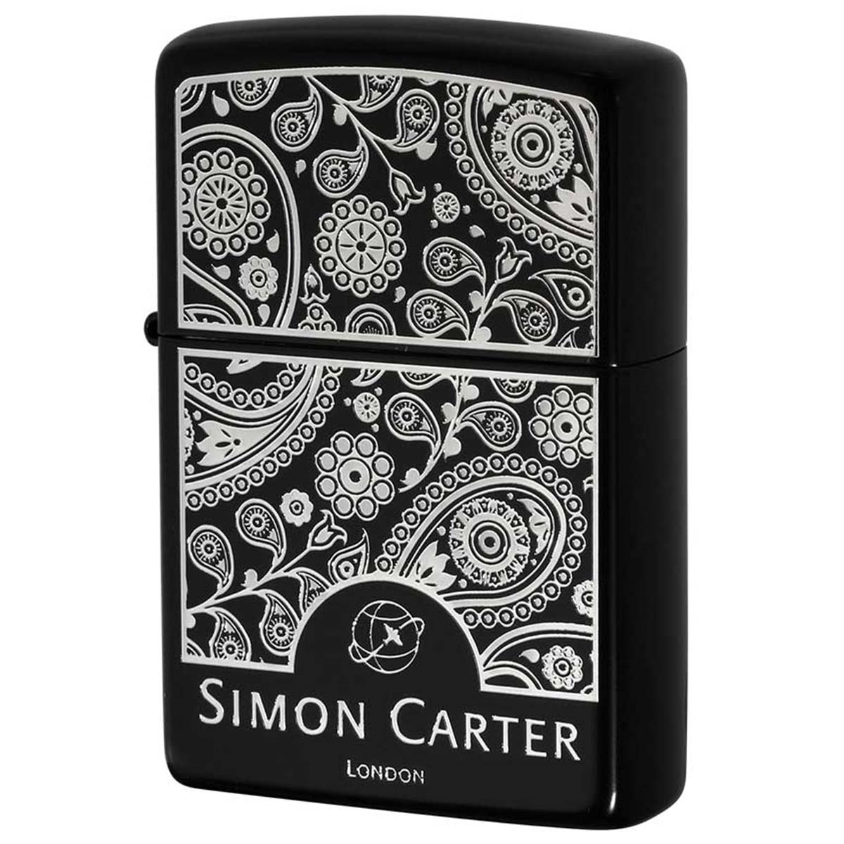 Zippo ジッポー サイモンカーター ペイズリーフレーム イオンブラック ニッケル Simon Carter LONDON オフィシャルライセンス品 ZP SCP-038