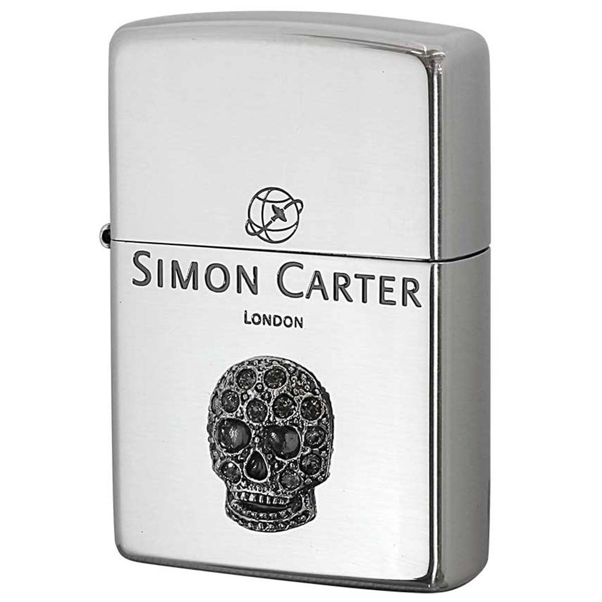 Zippo ジッポー サイモンカーター スカルメタルスワロフスキーSA 銀いぶし Simon Carter LONDON オフィシャルライセンス品 ZP SCP-042