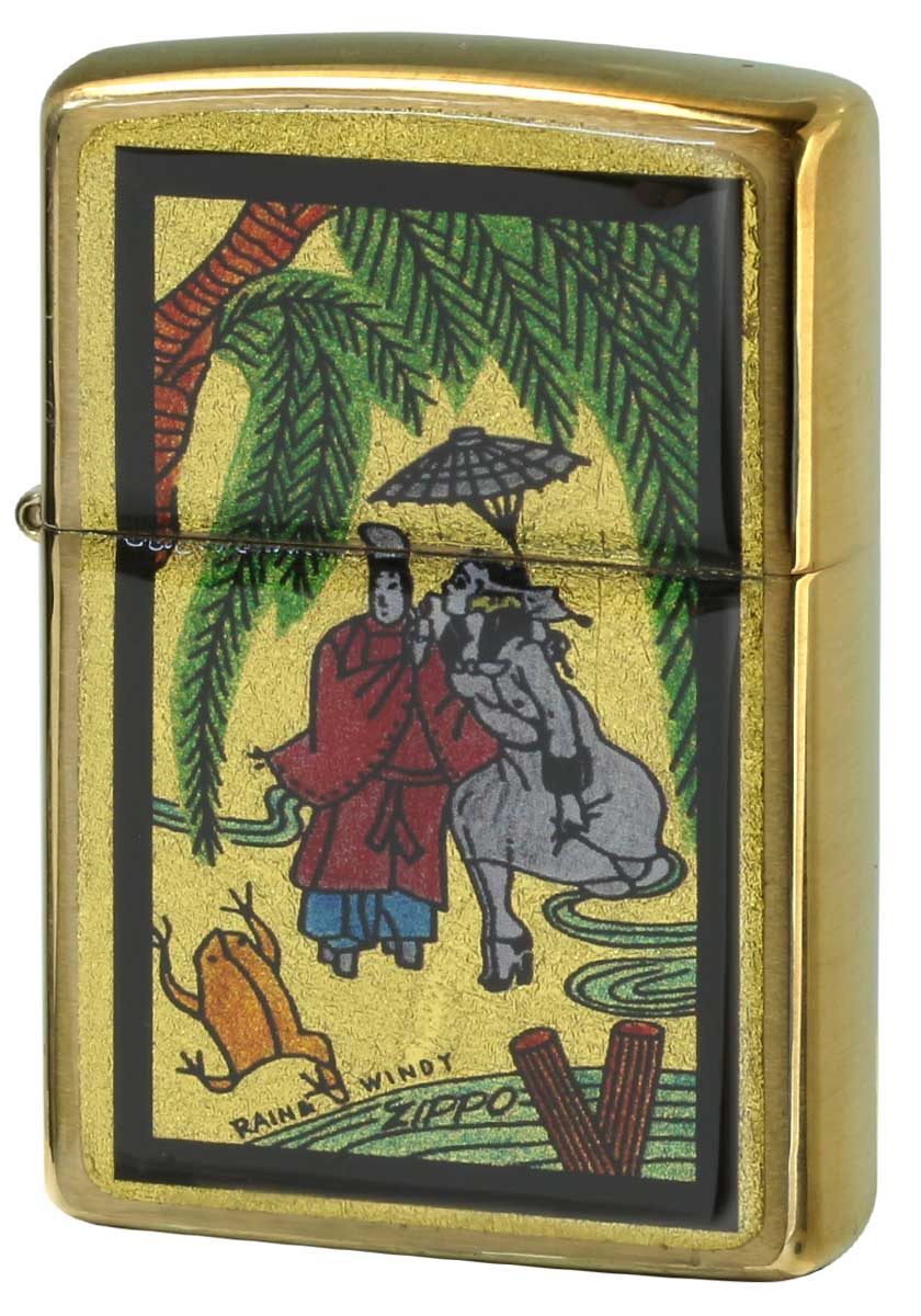 Zippo ジッポー 金箔エポキシ 花札 柳にウィンディ メール便可