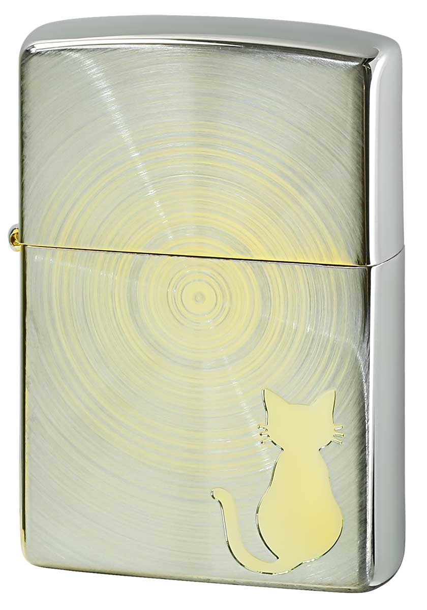 Zippo ジッポー Spindle Cat スピンドルキャット ゴールドキャット SV&GD メール便可