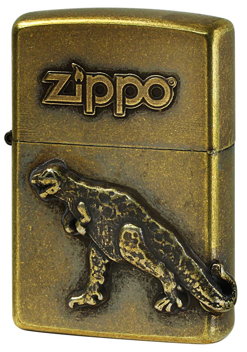 Zippo ジッポー Antique Metal アンティーク メタル ティラノサウルス メール便可