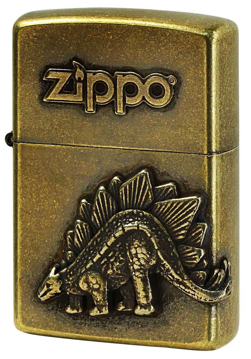 Zippo ジッポー Antique Metal アンティーク メタル ステゴサウルス メール便可