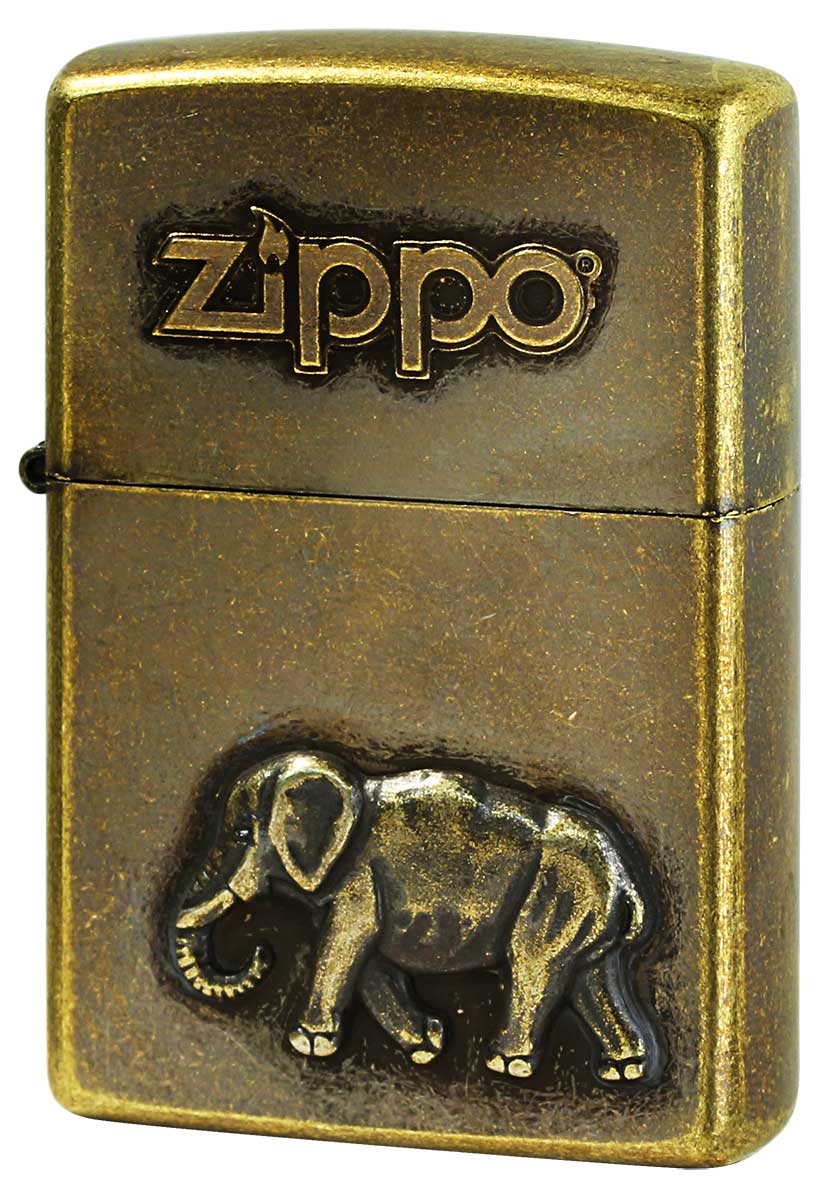 Zippo ジッポー Antique Metal アンティーク メタル ゾウ メール便可