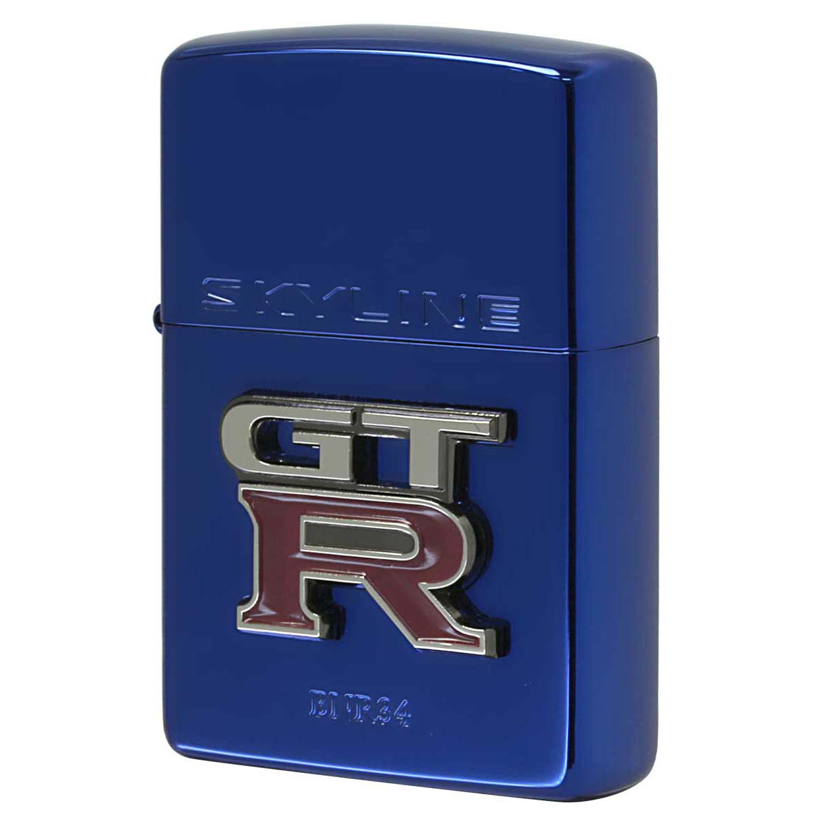 Zippo ジッポー スカイラインエンブレム GT-R BNR34 ブルー 日産 自動車 NISSAN BNR34 SKYLINE ENBLEM オフィシャルライセンス品 BL GT-R