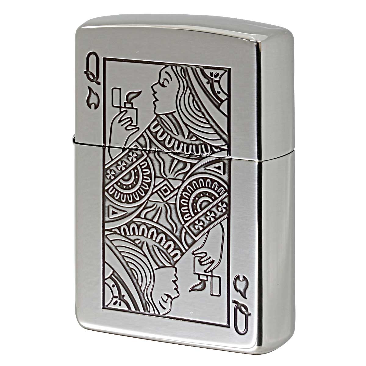 Zippo ジッポー トランプ柄 銀いぶし クイーン