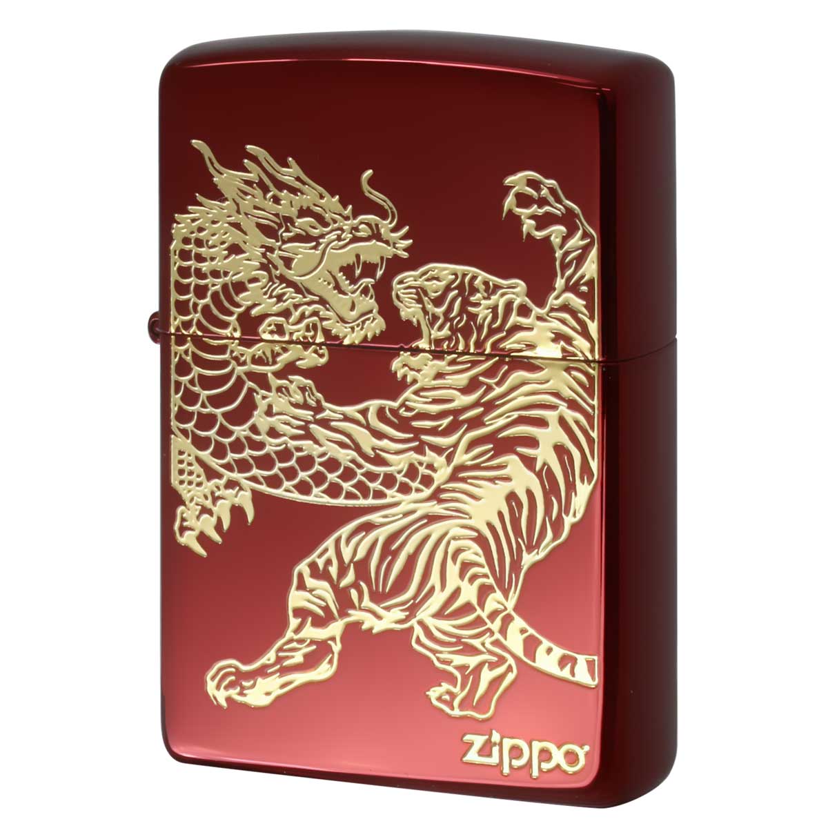 Zippo ジッポー 龍虎 タイガー ドラゴン 虎 龍 レッド 赤金